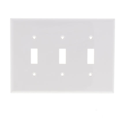 Eaton PJ3W White 3-Gang Toggle Switch Unbreakable Mid-Size Wallplate Nylon Cover