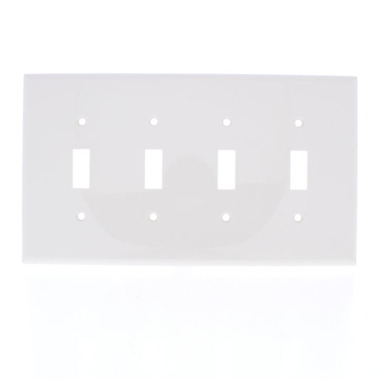 Eaton PJ4LA Lt Almond 4-Gang Toggle Unbreakable Nylon Mid-Size Wallplate Cover