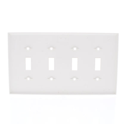 Eaton PJ4LA Lt Almond 4-Gang Toggle Unbreakable Nylon Mid-Size Wallplate Cover