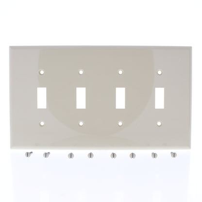 Eaton PJ4V Ivory 4-Gang Toggle Switch Unbreakable Mid-Size Wallplate Nylon Cover