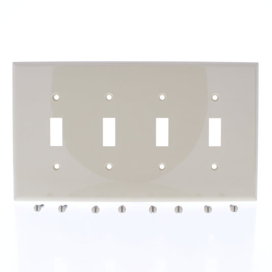 Eaton PJ4V Ivory 4-Gang Toggle Switch Unbreakable Mid-Size Wallplate Nylon Cover