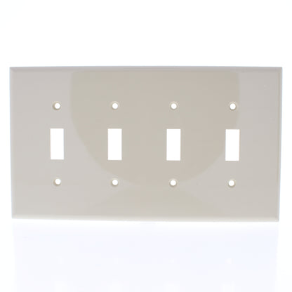 Eaton PJ4V Ivory 4-Gang Toggle Switch Unbreakable Mid-Size Wallplate Nylon Cover