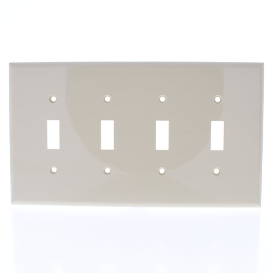 Eaton PJ4V Ivory 4-Gang Toggle Switch Unbreakable Mid-Size Wallplate Nylon Cover