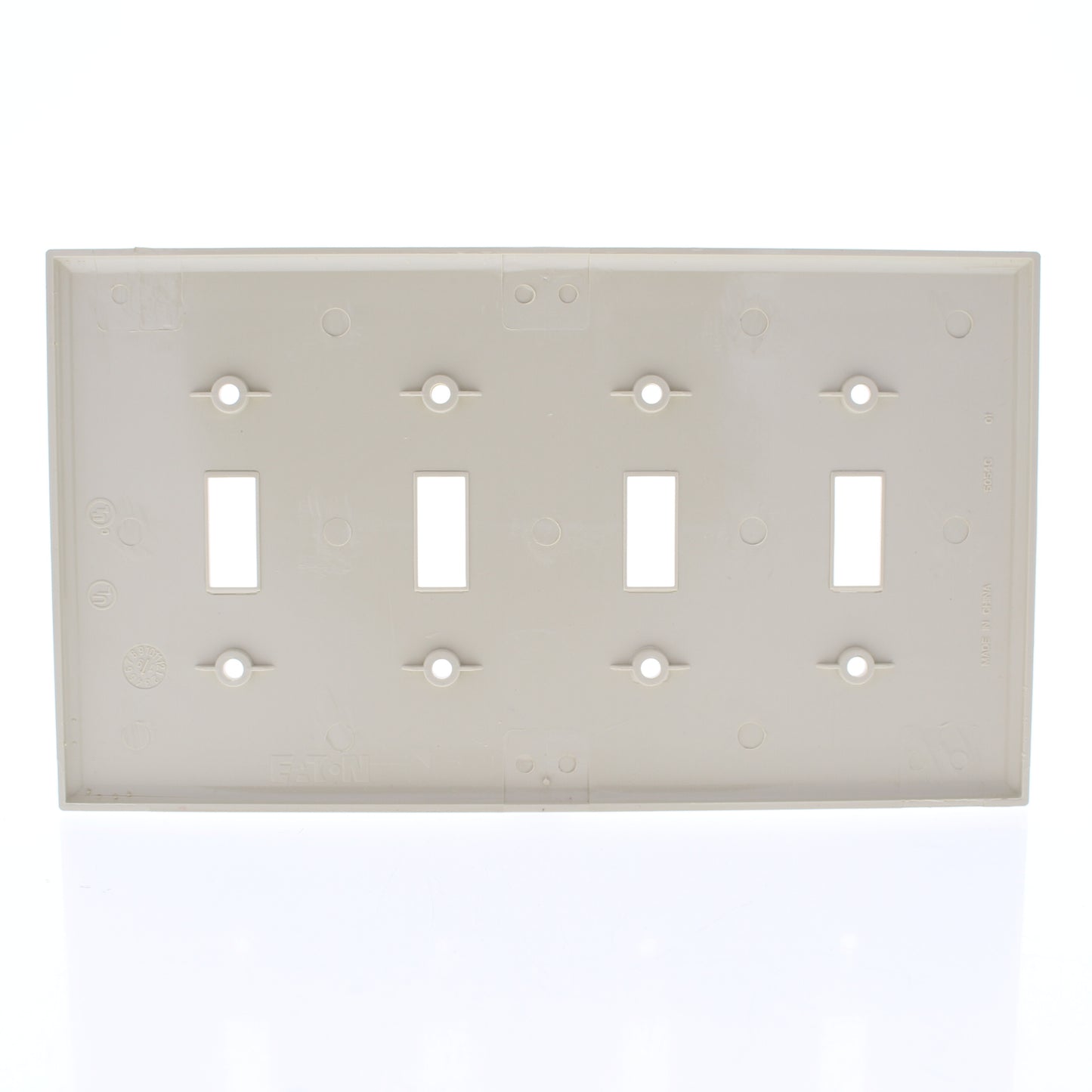 Eaton PJ4V Ivory 4-Gang Toggle Switch Unbreakable Mid-Size Wallplate Nylon Cover