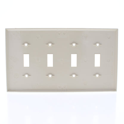 Eaton PJ4V Ivory 4-Gang Toggle Switch Unbreakable Mid-Size Wallplate Nylon Cover