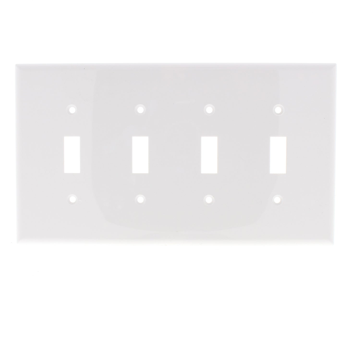 Eaton PJ4W White 4-Gang Toggle Switch Unbreakable Mid-Size Wallplate Nylon Cover
