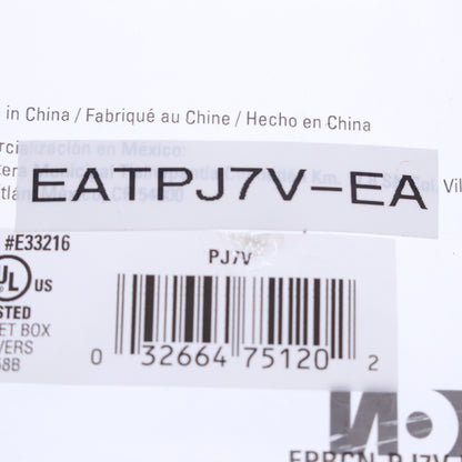 Eaton PJ7V Ivory 1-Gang 1.406" Outlet Unbreakable Nylon Mid-Size Wallplate Cover