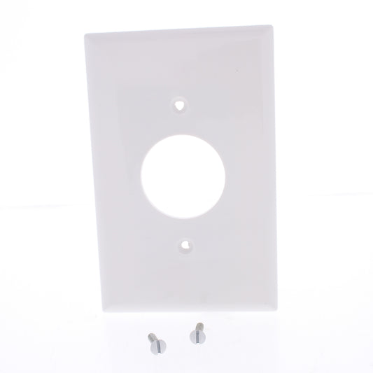 Eaton PJ7W White 1-Gang 1.406" Outlet Unbreakable Mid-Size Wallplate Cover 25pc