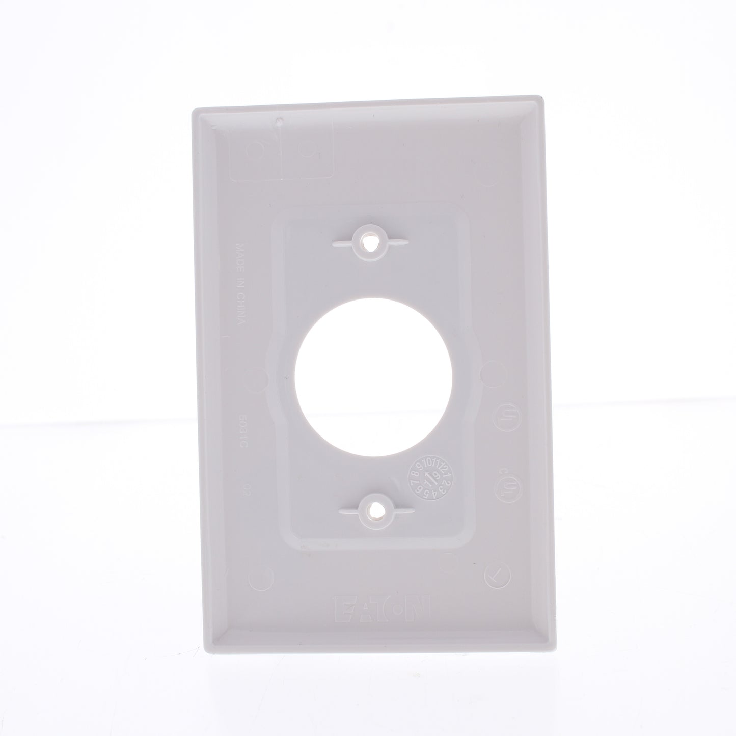 Eaton PJ7W White 1-Gang 1.406" Outlet Unbreakable Mid-Size Wallplate Cover 25pc