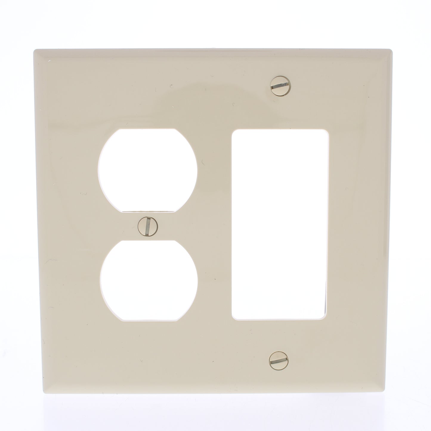 Eaton PJ826V Ivory 2-Gang Duplex Outlet Decorator GFCI Mid-Size Nylon Wallplate