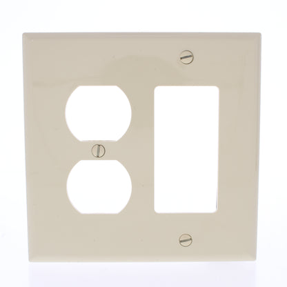 Eaton PJ826V Ivory 2-Gang Duplex Outlet Decorator GFCI Mid-Size Nylon Wallplate
