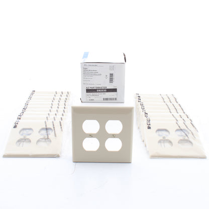 Eaton PJ82V Ivory 2-Gang Duplex Outlet Unbreakable Mid-Size Wallplates 20pcs