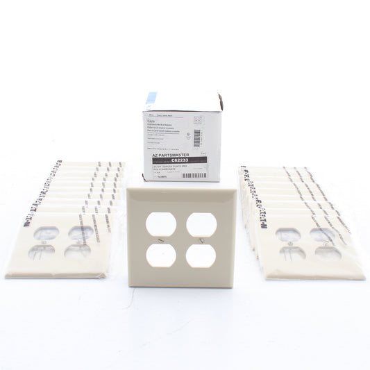 Eaton PJ82V Ivory 2-Gang Duplex Outlet Unbreakable Mid-Size Wallplates 20pcs