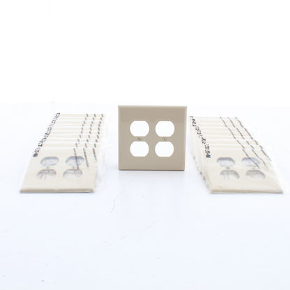 Eaton PJ82V Ivory 2-Gang Duplex Outlet Unbreakable Mid-Size Wallplates 20pcs