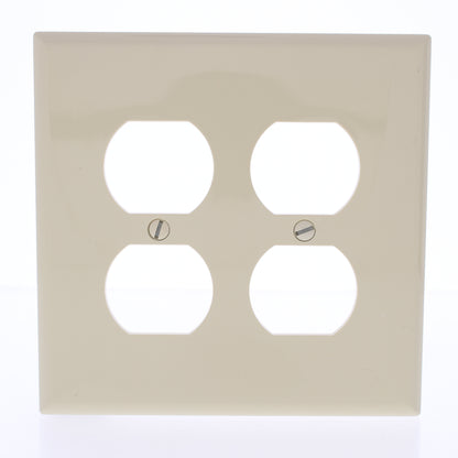 Eaton PJ82V Ivory 2-Gang Duplex Outlet Unbreakable Nylon Mid-Size Wallplate