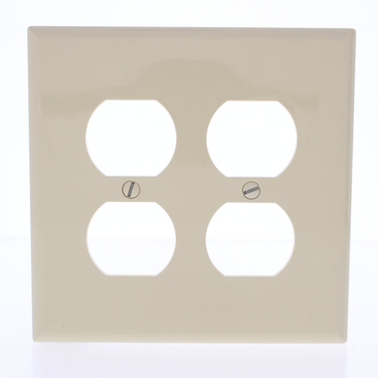 Eaton PJ82V Ivory 2-Gang Duplex Outlet Unbreakable Nylon Mid-Size Wallplate