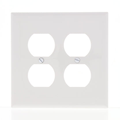 Eaton PJ82W White 2-Gang Duplex Outlet Unbreakable Nylon Mid-Size Wallplate