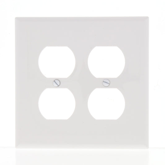 Eaton PJ82W White 2-Gang Duplex Outlet Unbreakable Nylon Mid-Size Wallplate