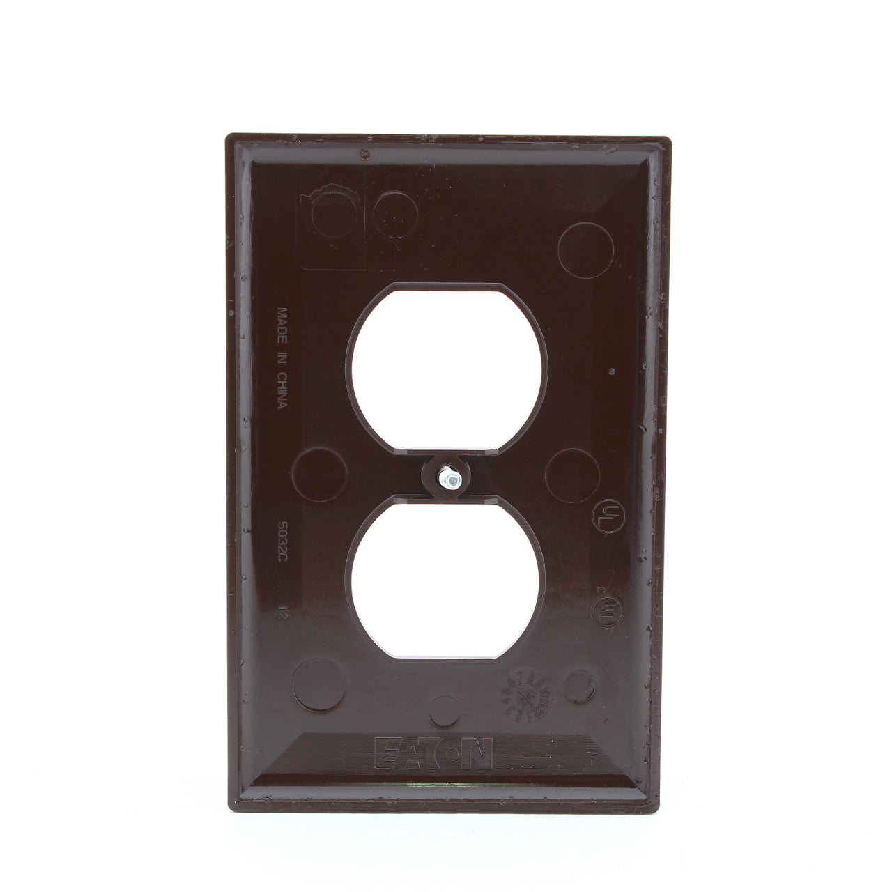 Eaton PJ8B-SP-L Brown 1-Gang Unbreakable Nylon Duplex Mid-Size Wallplate Cover