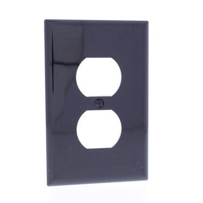 Eaton PJ8BK Black 1-Gang Duplex Receptacle Nylon Wallplate Outlet Mid-Size Cover