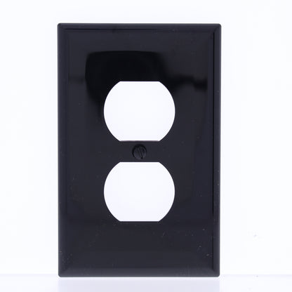 Eaton PJ8BK Black 1-Gang Duplex Receptacle Nylon Wallplate Outlet Mid-Size Cover