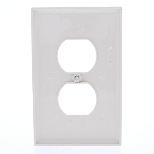 Eaton PJ8LA Lt Almond 1-Gang Duplex Unbreakable Nylon Mid-Size Wallplate Cover