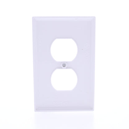 Eaton PJ8W White 1-Gang Duplex Outlet Unbreakable Mid-Size Wallplate Nylon Cover