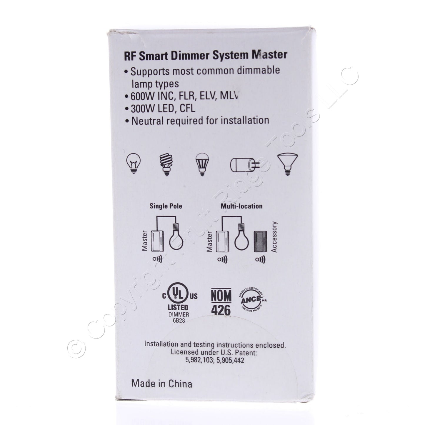 Eaton RF9540-NDW White Z-Wave Dimmer Switch Master LED CFL 300W Neutral Required