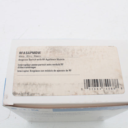 Eaton RFASAPMDW White Anyplace Switch w/Lamp Module Z-Wave RF Battery Operated