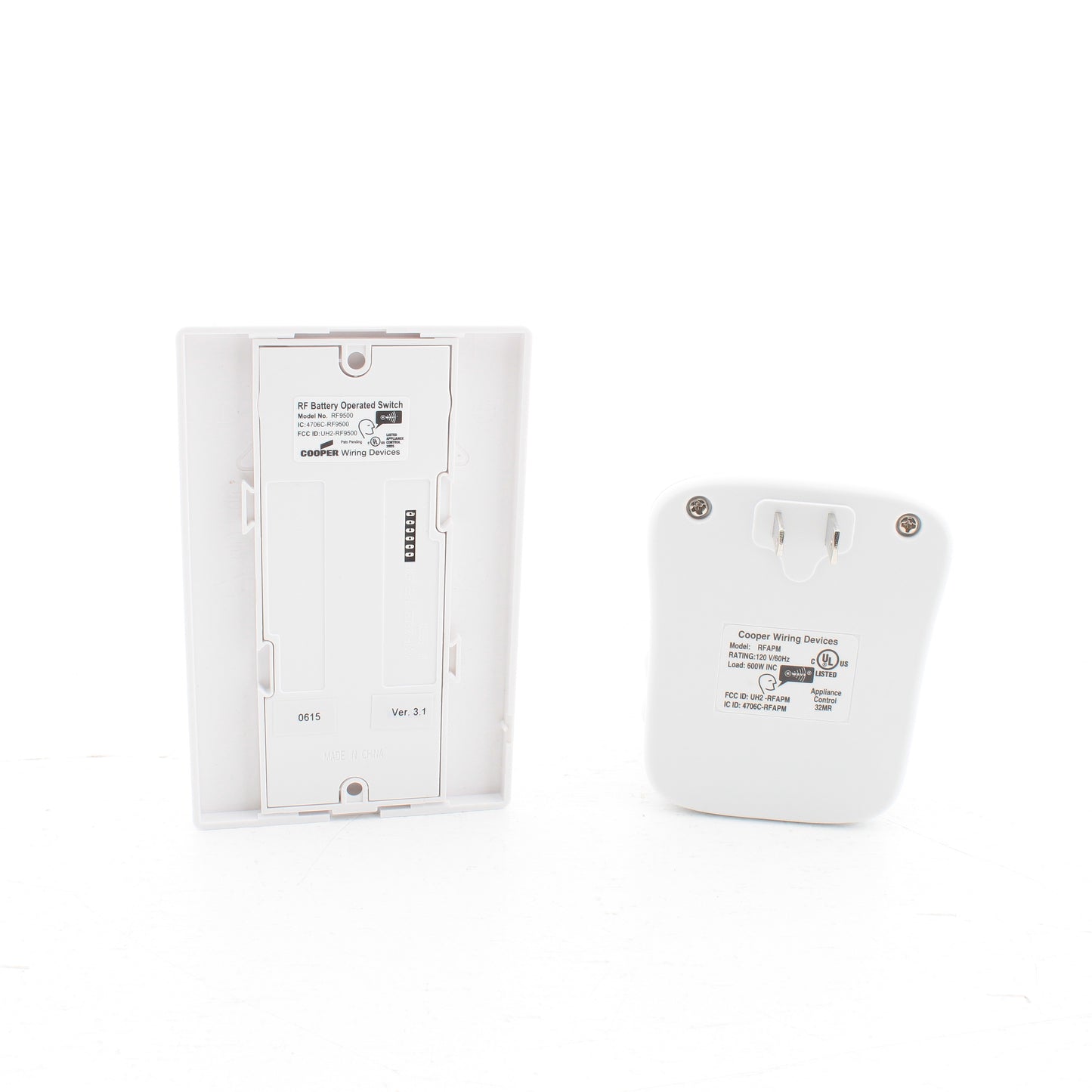 Eaton RFASAPMDW White Anyplace Switch w/Lamp Module Z-Wave RF Battery Operated