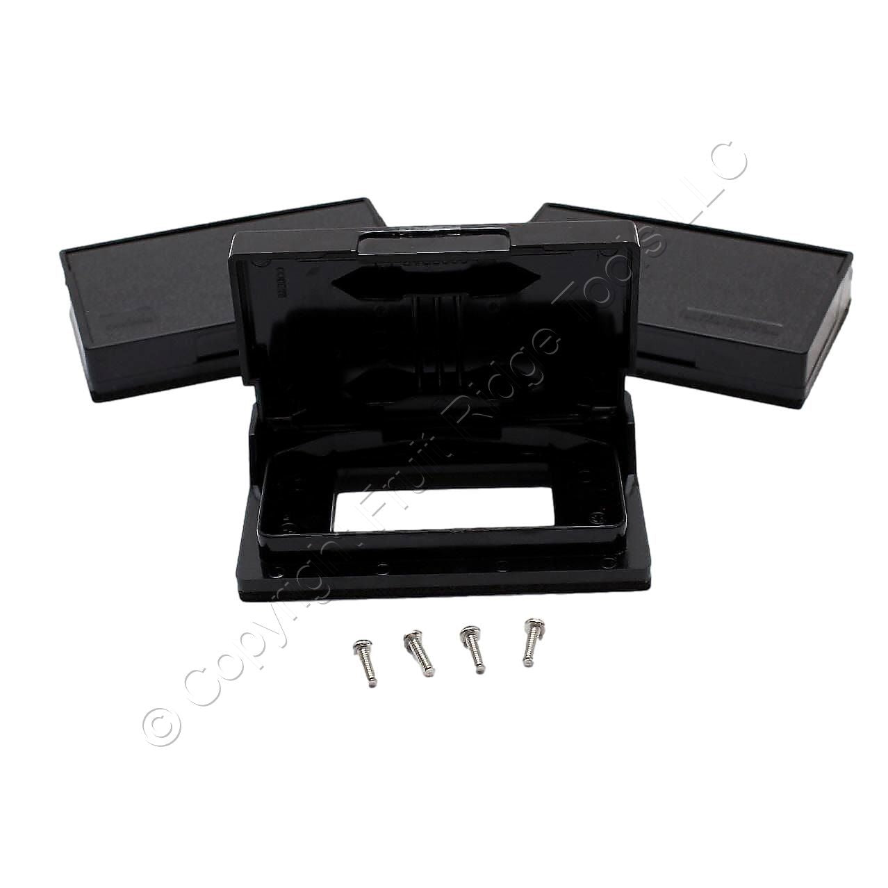 3pcs Eaton Black Weather Resistant Horizontal Decorator Self-Closing Cover S3966