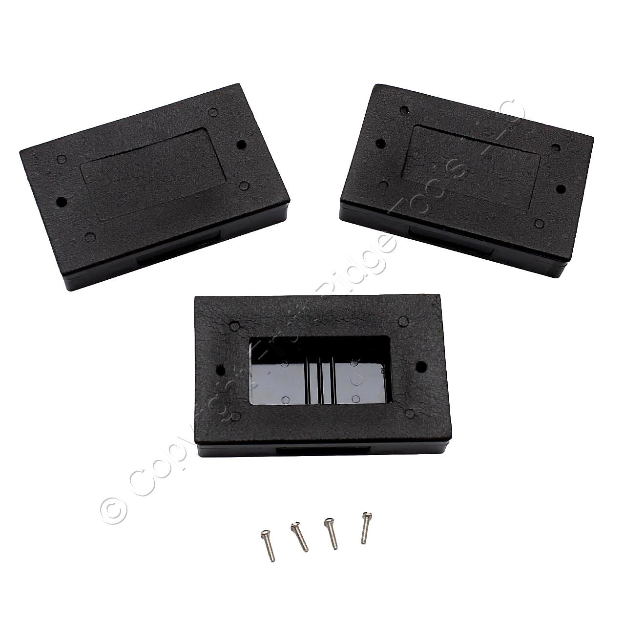 3pcs Eaton Black Weather Resistant Horizontal Decorator Self-Closing Cover S3966