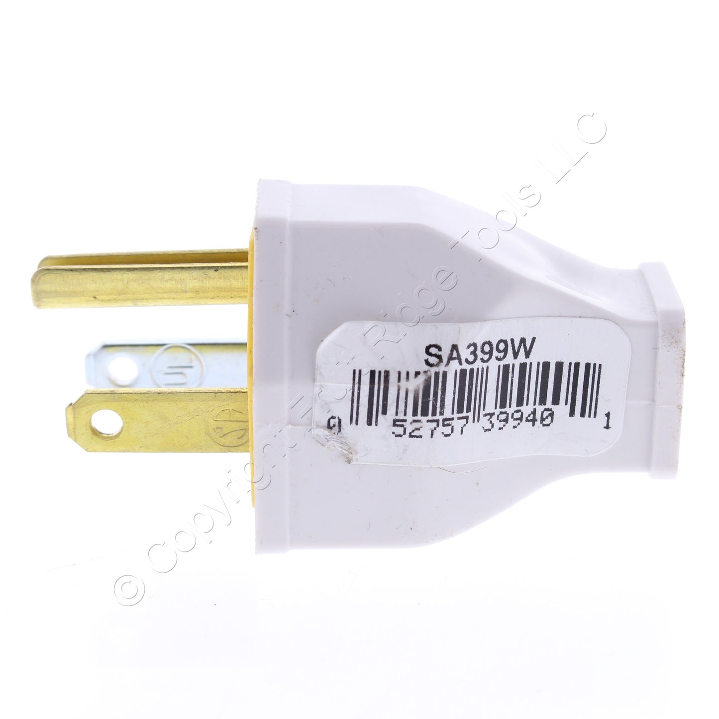 Eaton SA399W White 15A Straight Blade Plug Cord End 125V NEMA 5-15 5-15P Bulk