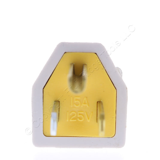 Eaton SA399W White 15A Straight Blade Plug Cord End 125V NEMA 5-15 5-15P Bulk