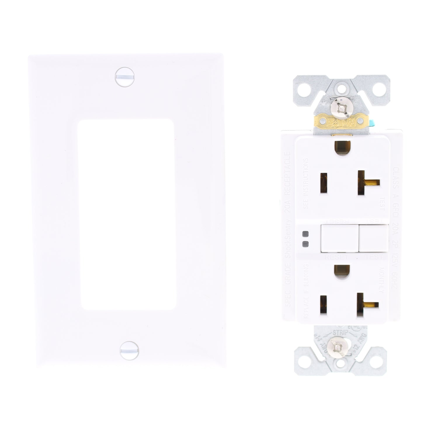 Eaton SGF20W White 5-20R 20A Self-Testing Gfci Outlet GFI Receptacles 125V 10pcs