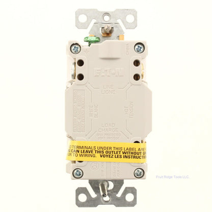 Eaton SGF20W White Self-Testing 5-20R 20A Gfci Outlet Duplex Receptacle 125V