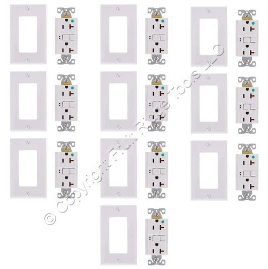 10 Eaton White Hospital Grade SelfTesting Gfci Outlet Duplex Receptacles SGFH20W