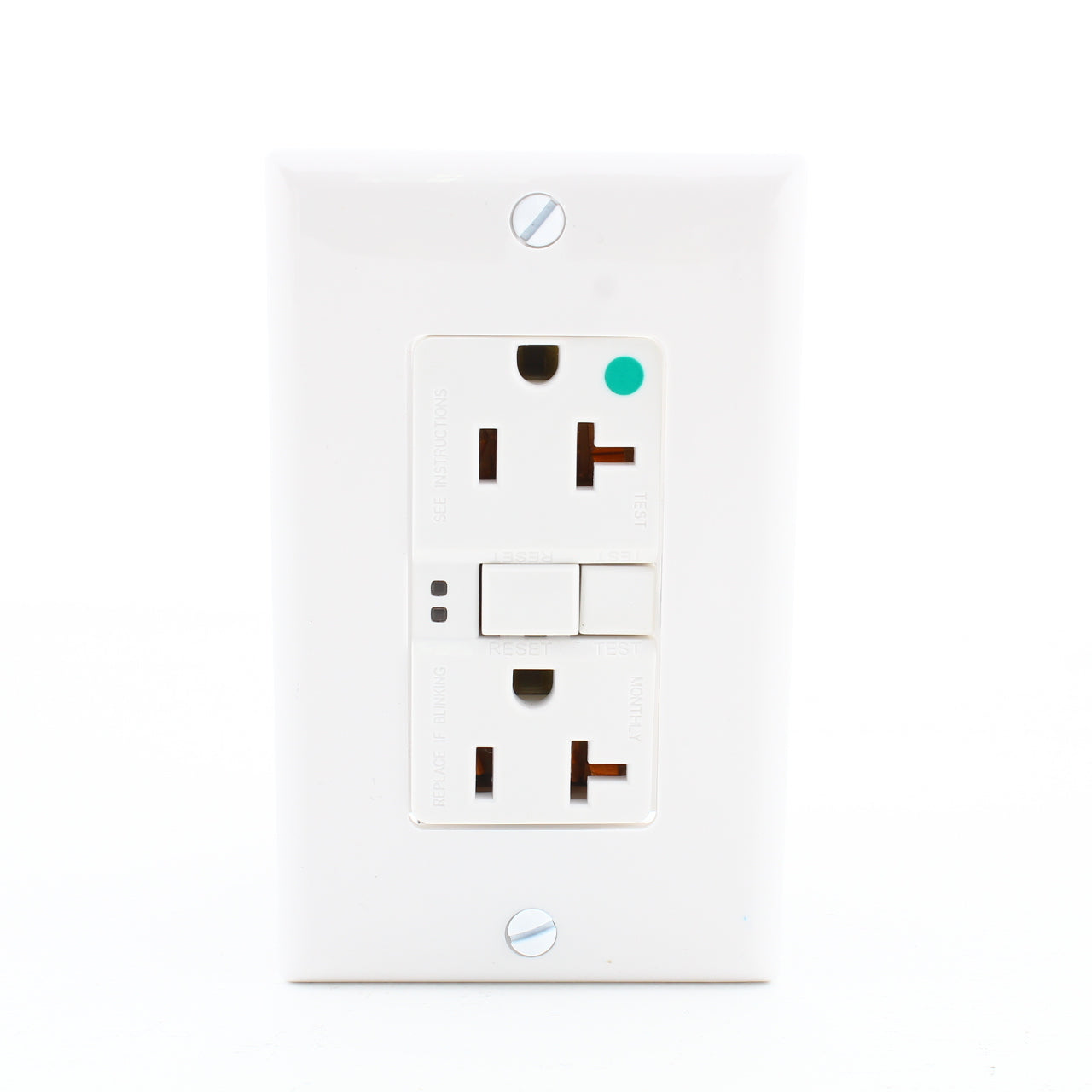 Eaton SGFH20W White GFCI Hospital Grade Self-Testing Outlet Duplex Receptacle