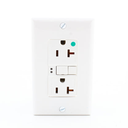Eaton SGFH20W White GFCI Hospital Grade Self-Testing Outlet Duplex Receptacle