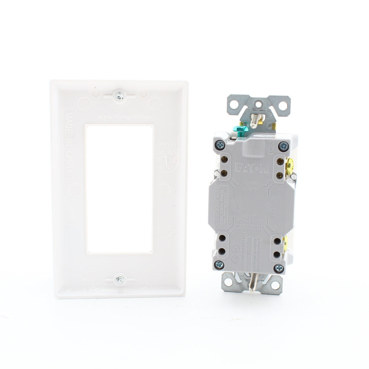 Eaton SGFH20W White GFCI Hospital Grade Self-Testing Outlet Duplex Receptacle
