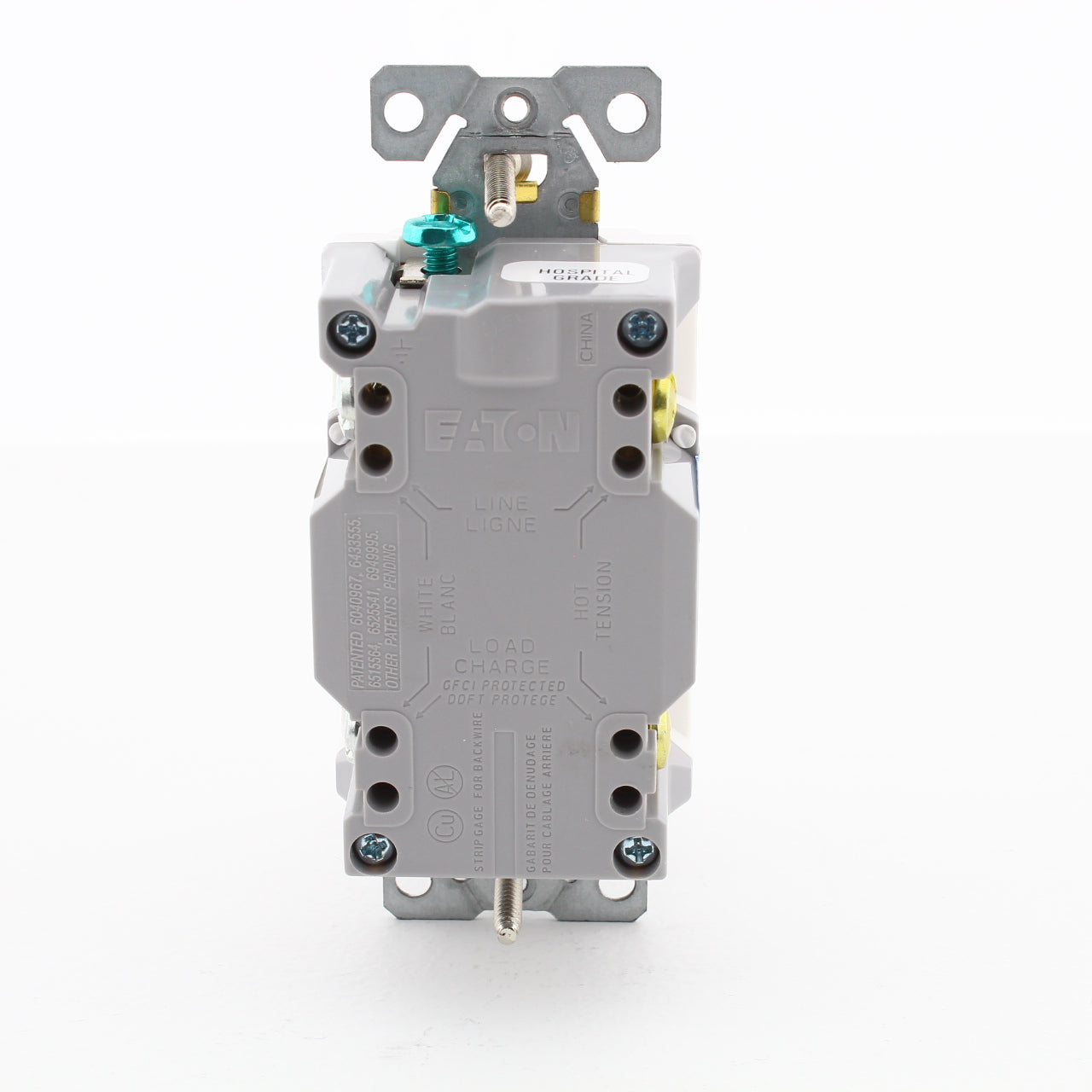 Eaton SGFH20W White GFCI Hospital Grade Self-Testing Outlet Duplex Receptacle