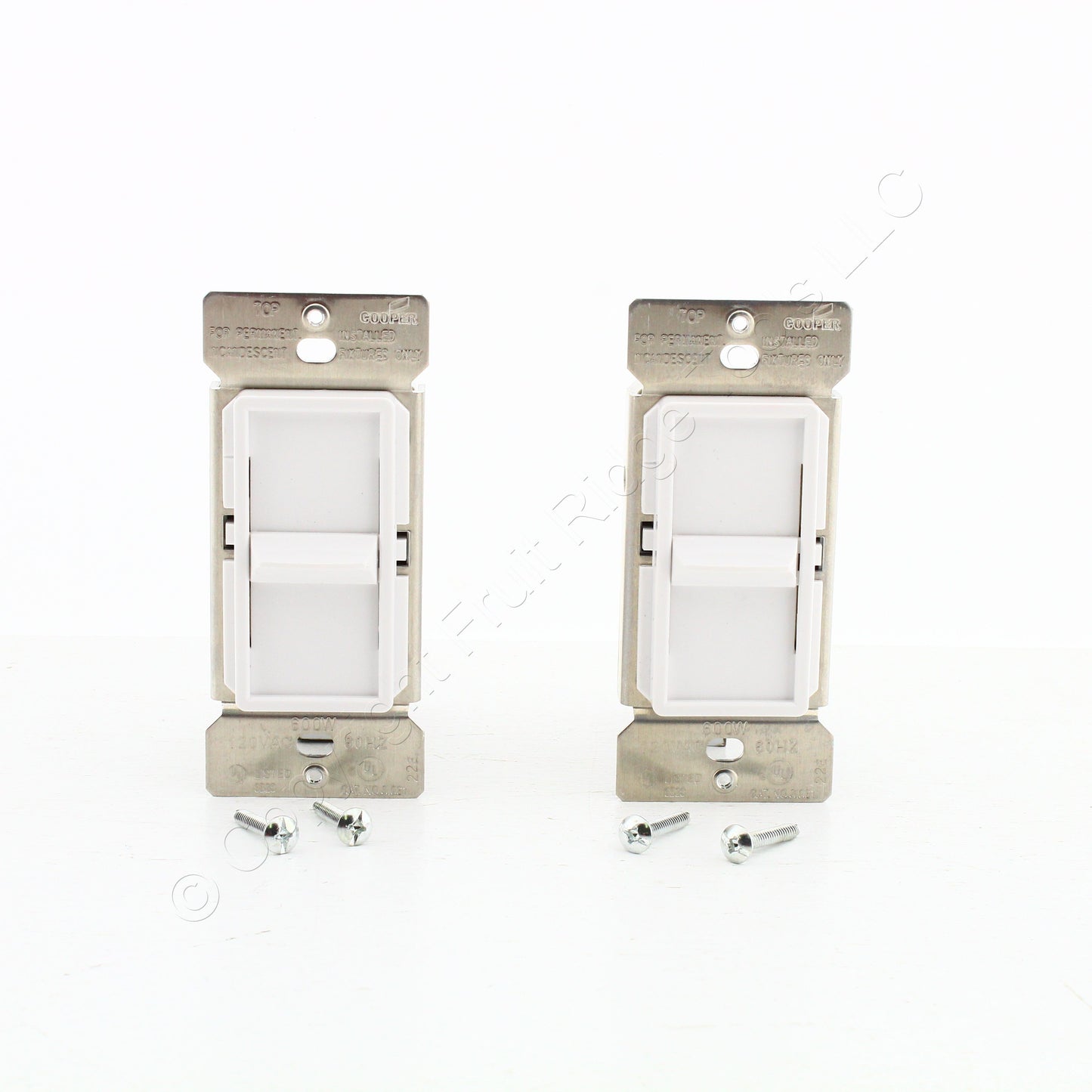 Eaton SI061-W White Incandescent 1-Pole Slide Dimmer Switches Non-Preset 2-Pack
