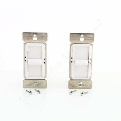 Eaton SI061-W White Incandescent 1-Pole Slide Dimmer Switches Non-Preset 2-Pack