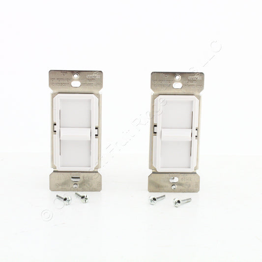 Eaton SI061-W White Incandescent 1-Pole Slide Dimmer Switches Non-Preset 2-Pack
