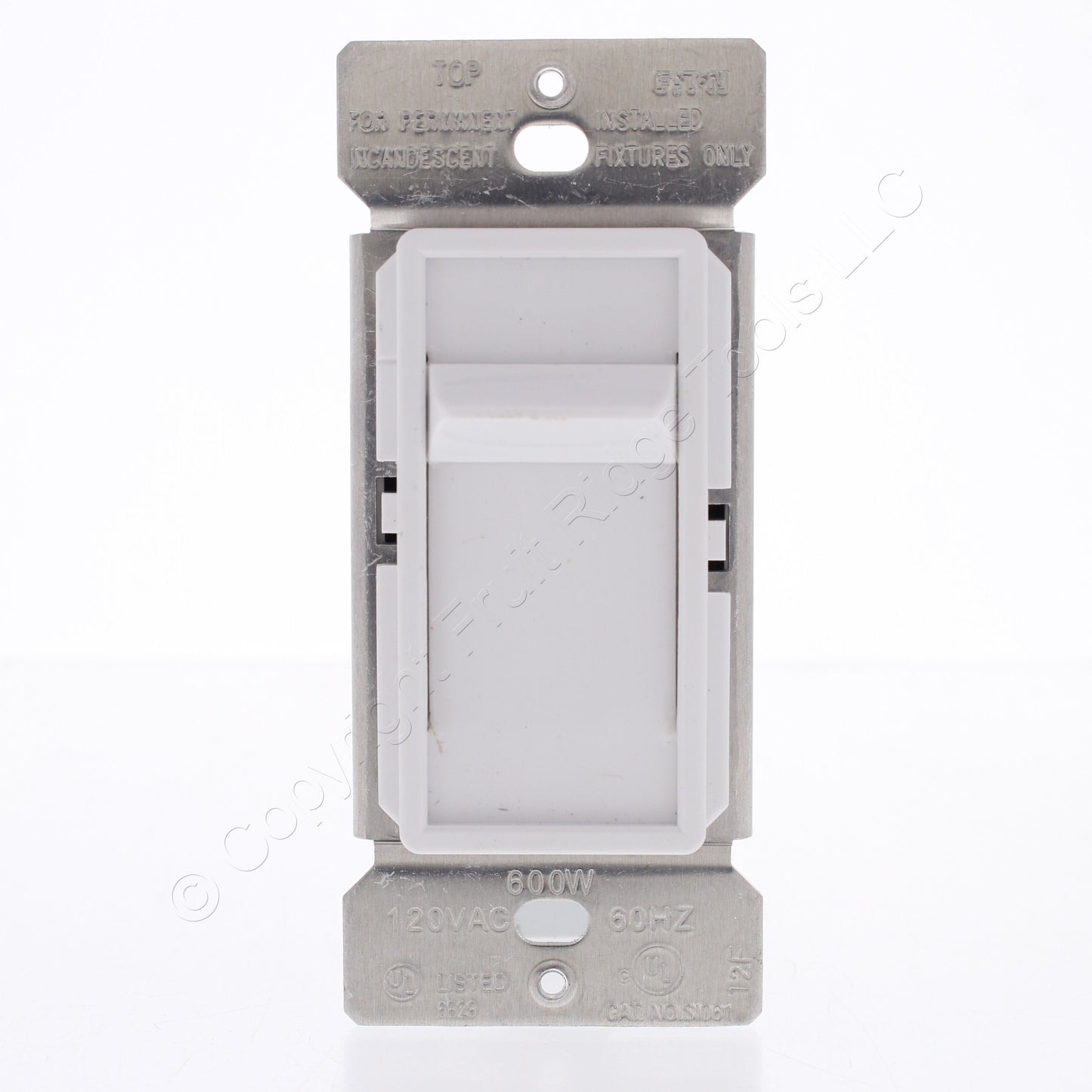 Eaton SI061-W White Incandescent Slide Light Dimmer Switch Single Pole NonPreset