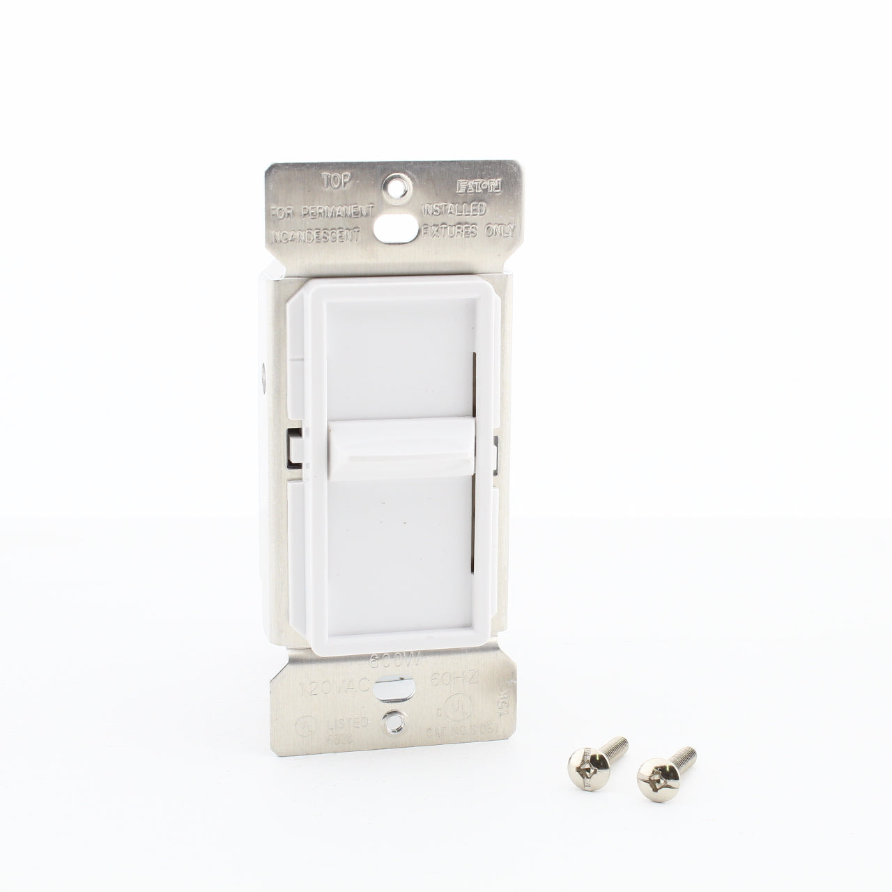 Eaton SI061-W-K-L White Single Pole Incandescent Slide Dimmer Switch NonPreset