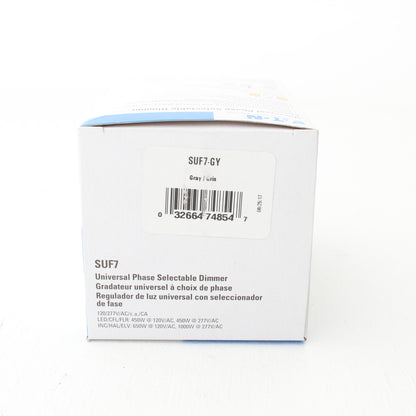 Eaton Gray Universal Slide Dimmer 120/277V LED CFL ELV INC HAL FLR SUF7-GY