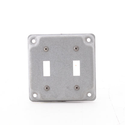 Eaton 4" Raised Square Cover 2-Gang Toggle Plate