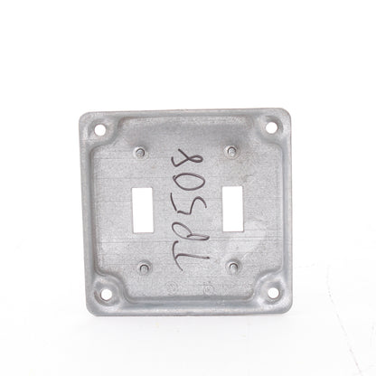 Eaton 4" Raised Square Cover 2-Gang Toggle Plate