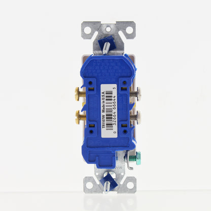 Eaton White Tamper Resistant Duplex Receptacle Outlet 5-15R 15A Bulk TR1107W